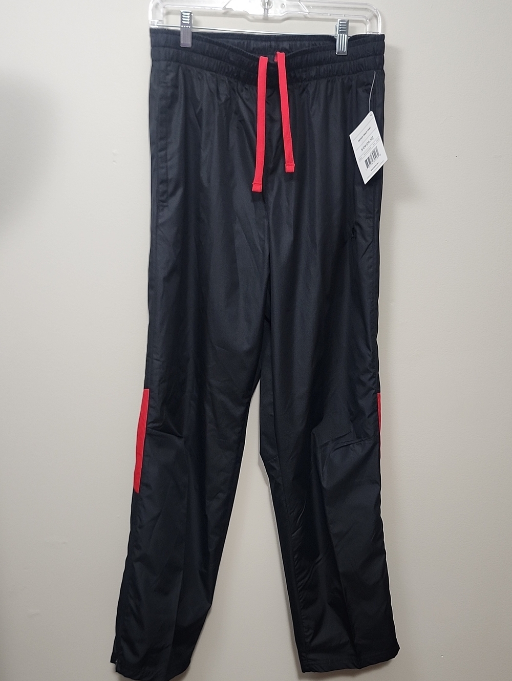 NWT Starter Unisex Woven Track Pants Small (28-30) Black Red Street Gorpcore Y2K